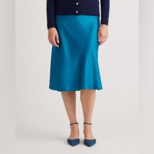 Quince 100% Washable Silk Skirt M Celestial Blue